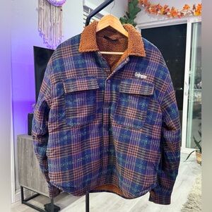 Civil Regime Plaid Sherpa-Lined Jacket - M